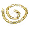Pulsera Básica 04.63.1338.08 Oro Laminado, Pulido, Tono Dorado (100 Gauge, 05 MM Thickness, 8 Inches Length)