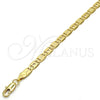 Pulsera Básica 04.63.1339.08 Oro Laminado, Diseño de Pave Mariner, Pulido, Tono Dorado (100 Gauge, 05 MM Thickness, 8 Inches Length)
