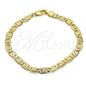 Pulsera Básica 04.63.1340.08 Oro Laminado, Pulido, Tono Dorado (100 Gauge, 05 MM Thickness, 8 Inches Length)