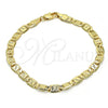 Pulsera Básica 04.63.1340.08 Oro Laminado, Pulido, Tono Dorado (100 Gauge, 05 MM Thickness, 8 Inches Length)