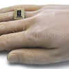 Anillo de Hombre 01.266.0014.11 Oro Laminado, con Negro Zirconia Cubica and Blanca Micro Pave, Pulido, Tono Dorado (Size 11)