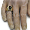 Anillo de Hombre 01.266.0016.1.11 Oro Laminado, con Negro and Blanca Zirconia Cubica, Pulido, Tono Dorado (Size 11)