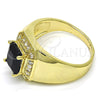 Anillo de Hombre 01.266.0016.1.11 Oro Laminado, con Negro and Blanca Zirconia Cubica, Pulido, Tono Dorado (Size 11)