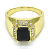 Anillo de Hombre 01.266.0016.1.12 Oro Laminado, con Negro and Blanca Zirconia Cubica, Pulido, Tono Dorado (Size 12)
