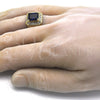 Anillo de Hombre 01.266.0016.2.11 Oro Laminado, con Zafiro Azul and Blanca Zirconia Cubica, Pulido, Tono Dorado (Size 11)