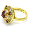 Anillo Multi Piedra 01.266.0017.07 Oro Laminado, con Granate and Blanca Zirconia Cubica, Pulido, Tono Dorado (Size 7)
