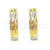 Argolla Huggie 02.26.0210.15 Oro Laminado, Diamantado, Tres Tonos