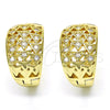 Argolla Huggie 02.266.0006.1.20 Oro Laminado, con Blanca Zirconia Cubica, Pulido, Tono Dorado