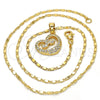 Collares con Dije 04.304.0006.18 Oro Laminado, Diseño de Corazón, con Blanca Zirconia Cubica, Pulido, Tono Dorado (02 MM Thickness, 18 Inches Length)