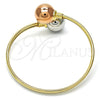 Aro Individual 07.102.0001 Oro Laminado, Diseño de Bola, Pulido, Tres Tonos (05 MM Thickness, One size fits all)