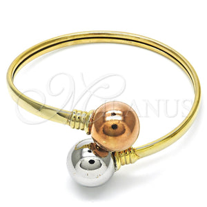 Aro Individual 07.102.0001 Oro Laminado, Diseño de Bola, Pulido, Tres Tonos (05 MM Thickness, One size fits all)