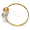Aro Individual 07.102.0002 Oro Laminado, Diseño de Bola, Mate, Tres Tonos (05 MM Thickness, One size fits all)