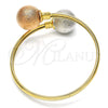 Aro Individual 07.102.0002 Oro Laminado, Diseño de Bola, Mate, Tres Tonos (05 MM Thickness, One size fits all)
