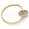 Aro Individual 07.102.0003 Oro Laminado, Diseño de Bola y Hueco, Diamantado, Tres Tonos (05 MM Thickness, One size fits all)