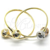 Aro Individual 07.102.0003 Oro Laminado, Diseño de Bola y Hueco, Diamantado, Tres Tonos (05 MM Thickness, One size fits all)