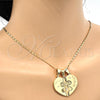 Dije Elegante 05.179.0056 Oro Laminado, Diseño de Corazón, con Blanca Zirconia Cubica, Pulido, Tono Dorado