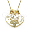 Dije Elegante 05.179.0056 Oro Laminado, Diseño de Corazón, con Blanca Zirconia Cubica, Pulido, Tono Dorado