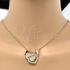 Dije Elegante 05.179.0057 Oro Laminado, Diseño de Corazón, con Blanca Zirconia Cubica, Pulido, Tono Dorado