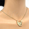 Dije Elegante 05.179.0057 Oro Laminado, Diseño de Corazón, con Blanca Zirconia Cubica, Pulido, Tono Dorado