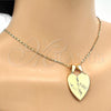 Dije Elegante 05.179.0060 Oro Laminado, Diseño de Corazón, con Blanca Zirconia Cubica, Pulido, Tono Dorado