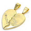 Dije Elegante 05.179.0060 Oro Laminado, Diseño de Corazón, con Blanca Zirconia Cubica, Pulido, Tono Dorado