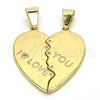 Dije Elegante 05.179.0060 Oro Laminado, Diseño de Corazón, con Blanca Zirconia Cubica, Pulido, Tono Dorado