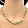Collar y Pulsera 06.185.0016 Oro Laminado, Diseño de Corazón, con Aurore Boreale Cristal, Pulido, Tono Dorado