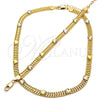 Collar y Pulsera 06.185.0016 Oro Laminado, Diseño de Corazón, con Aurore Boreale Cristal, Pulido, Tono Dorado