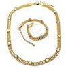 Collar y Pulsera 06.185.0016 Oro Laminado, Diseño de Corazón, con Aurore Boreale Cristal, Pulido, Tono Dorado