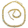 Collar y Pulsera 06.185.0017 Oro Laminado, con Aurore Boreale Cristal, Pulido, Tono Dorado