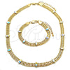 Collar y Pulsera 06.185.0017 Oro Laminado, con Aurore Boreale Cristal, Pulido, Tono Dorado