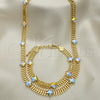 Collar y Pulsera 06.185.0018 Oro Laminado, con Aurore Boreale Cristal, Pulido, Tono Dorado