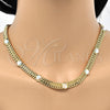 Collar y Pulsera 06.185.0019 Oro Laminado, con Aurore Boreale Cristal, Pulido, Tono Dorado