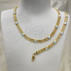 Collar y Pulsera 06.185.0019 Oro Laminado, con Aurore Boreale Cristal, Pulido, Tono Dorado
