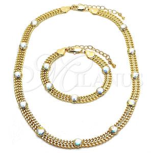 Collar y Pulsera 06.185.0019 Oro Laminado, con Aurore Boreale Cristal, Pulido, Tono Dorado