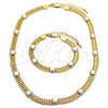 Collar y Pulsera 06.185.0019 Oro Laminado, con Aurore Boreale Cristal, Pulido, Tono Dorado