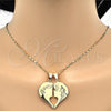 Dije Elegante 05.179.0063 Oro Laminado, Diseño de Corazón, con Blanca Zirconia Cubica, Pulido, Tono Dorado