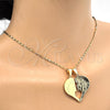 Dije Elegante 05.179.0063 Oro Laminado, Diseño de Corazón, con Blanca Zirconia Cubica, Pulido, Tono Dorado