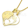 Dije Elegante 05.179.0063 Oro Laminado, Diseño de Corazón, con Blanca Zirconia Cubica, Pulido, Tono Dorado