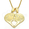 Dije Elegante 05.179.0063 Oro Laminado, Diseño de Corazón, con Blanca Zirconia Cubica, Pulido, Tono Dorado