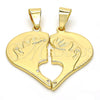 Dije Elegante 05.179.0063 Oro Laminado, Diseño de Corazón, con Blanca Zirconia Cubica, Pulido, Tono Dorado