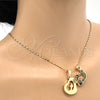 Dije Elegante 05.179.0064 Oro Laminado, Diseño de Corazón y Amor, con Blanca Zirconia Cubica, Pulido, Tono Dorado