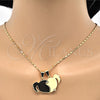Dije Elegante 05.179.0065 Oro Laminado, Diseño de Corazón, con Blanca Zirconia Cubica, Pulido, Tono Dorado