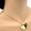Dije Elegante 05.179.0065 Oro Laminado, Diseño de Corazón, con Blanca Zirconia Cubica, Pulido, Tono Dorado