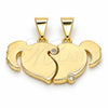 Dije Elegante 05.179.0065 Oro Laminado, Diseño de Corazón, con Blanca Zirconia Cubica, Pulido, Tono Dorado