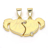 Dije Elegante 05.179.0065 Oro Laminado, Diseño de Corazón, con Blanca Zirconia Cubica, Pulido, Tono Dorado