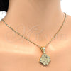 Dije Elegante 05.120.0070 Oro Laminado, Diseño de Elefante y Búho, Pulido, Tono Dorado