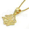 Dije Elegante 05.120.0070 Oro Laminado, Diseño de Elefante y Búho, Pulido, Tono Dorado