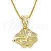 Dije Elegante 05.120.0070 Oro Laminado, Diseño de Elefante y Búho, Pulido, Tono Dorado