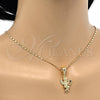 Dije Religioso 05.120.0079 Oro Laminado, Diseño de Angel y Corazón, Pulido, Tono Dorado
